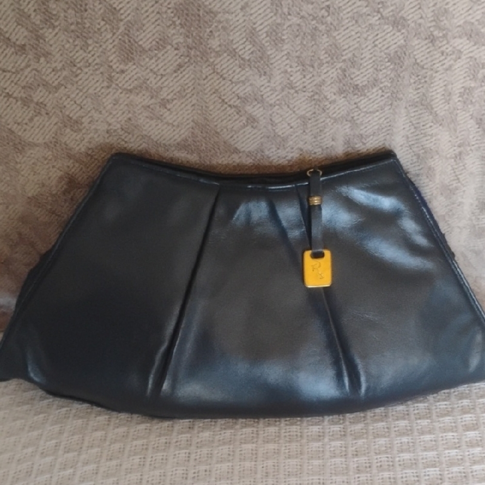 Vintage Ronay Navy Blue Leather Clutch. New, Without Tags! 1970s.